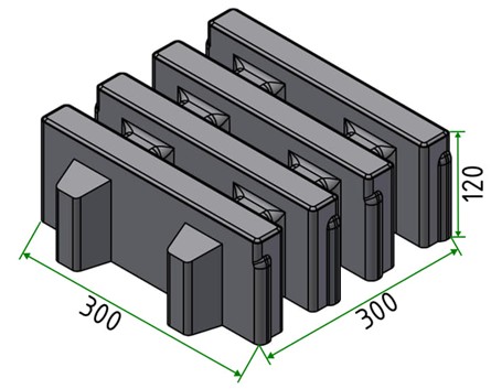 Dalles gazon Line 30x30x12 1