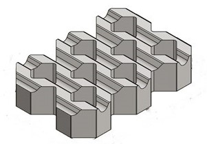 Rasengitter mit Rillen ohne Masse