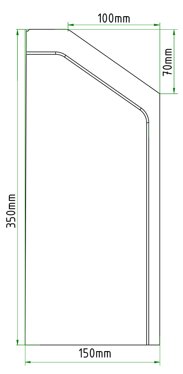 Ansicht Flachbordstein 35x15